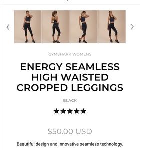 Gymshark cropped leggings. Two pairs size XS